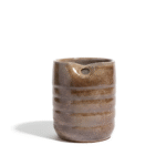 pottery iced coffee cup brown