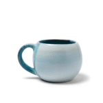 pottery MUG white green